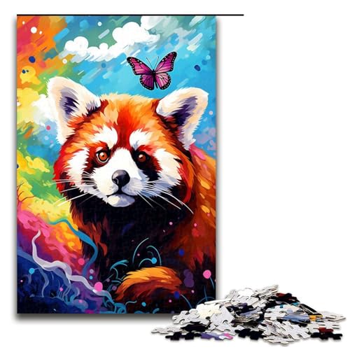 1000 teiliges Puzzle Roter Panda und Schmetterling von SplattersLots of Coloured für Erwachsene Holzpuzzle Familienspiele 75 x 50 cm 1000 teiliges Puzzle Roter Panda und Schmetterling von SplattersLots of Coloured für Erwachsene Holzpuzzle Familienspiele 75 x 50 cm von QSYFNBZL
