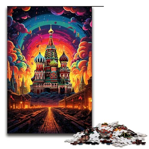 1000 teiliges Puzzle Russland Rotes Quadrat Puzzle für Erwachsene Holzpuzzle tolle Geschenke für Weihnachten 75 x 50 cm von QSYFNBZL