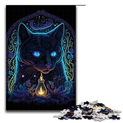 1000 teiliges Puzzle Schwarzlichtkatze für Erwachsene Holzpuzzle Familienspiele 75 x 50 cm 1000 teiliges Puzzle Schwarzlichtkatze für Erwachsene Holzpuzzle Familienspiele 75 x 50 cm von QSYFNBZL