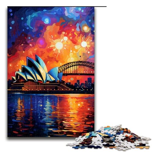 1000 teiliges Puzzle Sydney Opera House ist umgeben Puzzles für Erwachsene Holzpuzzle Lernspiel 1000 Teile von QSYFNBZL