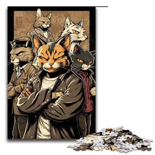 1000 teiliges Puzzle The Catfather für Erwachsene Holzpuzzle tolle Geschenke zu Weihnachten 75 x 50 cm von QSYFNBZL