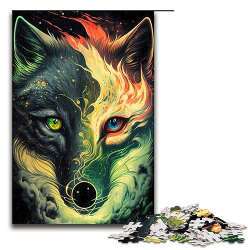 1000 teiliges Puzzle Wolf für Erwachsene Holzpuzzle Familienspiele 75 x 50 cm 1000 teiliges Puzzle Wolf für Erwachsene Holzpuzzle Familienspiele 75 x 50 cm von QSYFNBZL
