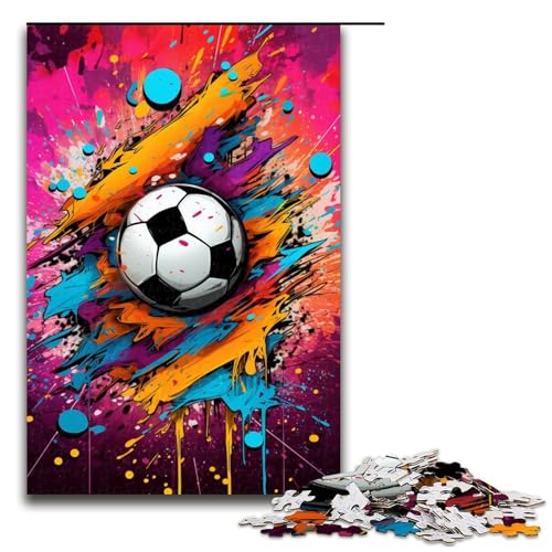 1000 teiliges Puzzle bunt Fußball Sport für Erwachsene Holzpuzzle Familienspiele 1000 Teile von QSYFNBZL