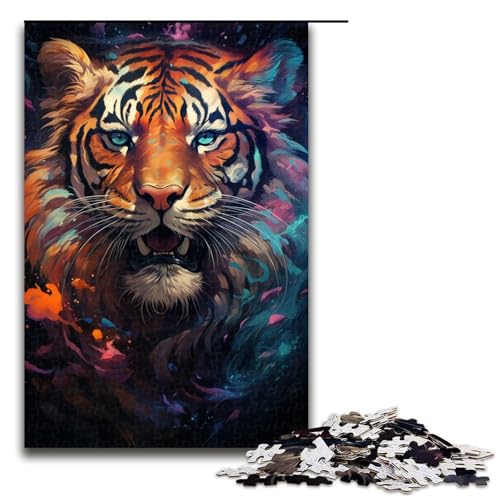 1000 teiliges Puzzle bunter Fantasie Tiger für Erwachsene Holzpuzzle Familienspiele 75 x 50 cm 1000 teiliges Puzzle bunter Fantasie Tiger für Erwachsene Holzpuzzle Familienspiele 75 x 50 cm von QSYFNBZL