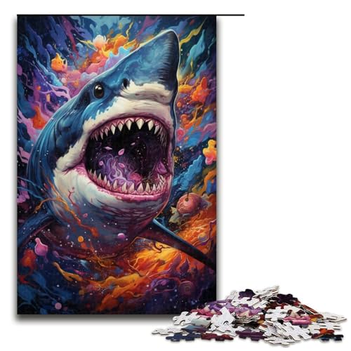 1000 teiliges Puzzle bunter Psychedelischer Hai für Erwachsene Holzpuzzle Familienspiele 75 x 50 cm 1000 teiliges Puzzle bunter Psychedelischer Hai für Erwachsene Holzpuzzle Familienspiele 75 x 50 cm von QSYFNBZL