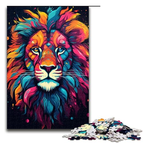 1000 teiliges Puzzle bunter Psychedelischer Löwe für Erwachsene Holzpuzzle Familienspiele 75 x 50 cm 1000 teiliges Puzzle bunter Psychedelischer Löwe für Erwachsene Holzpuzzle Familienspiele 75 x 50 cm von QSYFNBZL