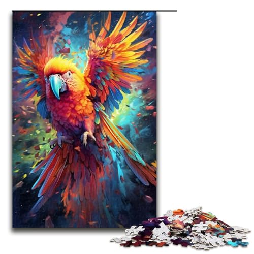 1000 teiliges Puzzle bunter Psychedelischer Papagei für Erwachsene Holzpuzzle Familienspiele 75 x 50 cm 1000 teiliges Puzzle bunter Psychedelischer Papagei für Erwachsene Holzpuzzle Familienspiele 75 x 50 cm von QSYFNBZL