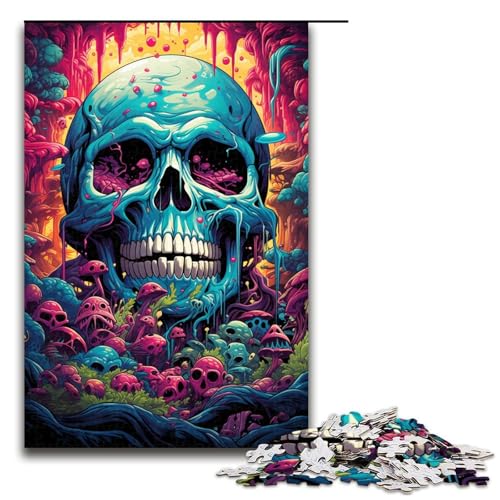 1000 teiliges Puzzle bunter Psychedelischer Totenkopf für Erwachsene Holzpuzzle Familienspiele 75 x 50 cm 1000 teiliges Puzzle bunter Psychedelischer Totenkopf für Erwachsene Holzpuzzle Familienspiele 75 x 50 cm von QSYFNBZL