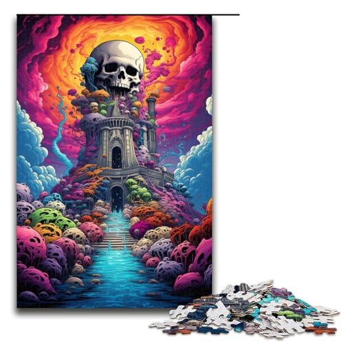1000 teiliges Puzzle bunter Psychedelischer Totenkopf für Erwachsene Holzpuzzle Familienspiele 75 x 50 cm 1000 teiliges Puzzle bunter Psychedelischer Totenkopf für Erwachsene Holzpuzzle Familienspiele 75 x 50 cm von QSYFNBZL