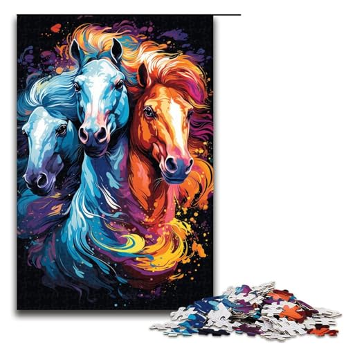1000 teiliges Puzzle buntes psychedelisches Pferde Puzzle für Erwachsene Holz Familienspiel 75 x 50 cm 1000 teiliges Puzzle buntes psychedelisches Pferde Puzzle für Erwachsene Holz Familienspiel 75 x 50 cm von QSYFNBZL