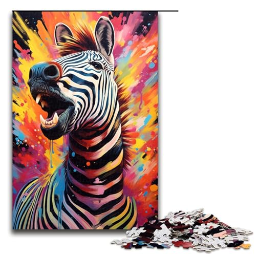 1000 teiliges Puzzle buntes psychedelisches Zebra Puzzle für Erwachsene Holzpuzzle Lernspiel 75 x 50 cm 1000 teiliges Puzzle buntes psychedelisches Zebra Puzzle für Erwachsene Holzpuzzle Lernspiel 75 x 50 cm von QSYFNBZL