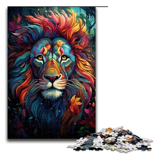 1000 teiliges Puzzle exotischer bunter Löwe Puzzle für Erwachsene Holzpuzzle Lernspiel 75 x 50 cm 1000 teiliges Puzzle exotischer bunter Löwe Puzzle für Erwachsene Holzpuzzle Lernspiel 75 x 50 cm von QSYFNBZL