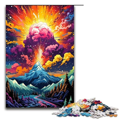 1000 teiliges Puzzle farbenfroh psychedelisch Vulkanausbruch Holzpuzzle Lernspiele Heimdekoration 75 x 50 cm 1000 teiliges Puzzle farbenfroh psychedelisch Vulkanausbruch Holzpuzzle Lernspiele Heimdekoration 75 x 50 cm von QSYFNBZL