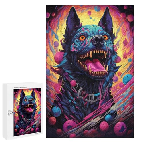 1000 teiliges Puzzle farbenfroh psychedelisch böser Hund aus der Zukunft Holzpuzzle Lernspiele Heimdekoration 75 x 50 cm 1000 teiliges Puzzle farbenfroh psychedelisch böser Hund aus der Zukunft Holzpuzzle Lernspiele Heimdekoration 75 x 50 cm von QSYFNBZL