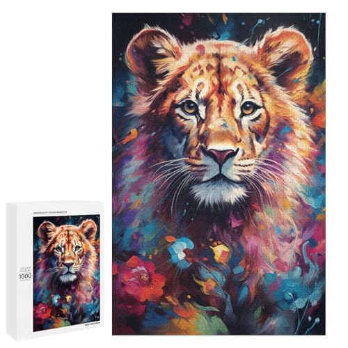 1000 teiliges Puzzle farbenfroh psychedelisch süß Regenbogen Baby Löwe Puzzle für Erwachsene Holzpuzzle Lernspiel 75 x 50 cm 1000 teiliges Puzzle farbenfroh psychedelisch süß Regenbogen Baby Löwe Puzzle für Erwachsene Holzpuzzle Lernspiel 75 x 50 cm von QSYFNBZL