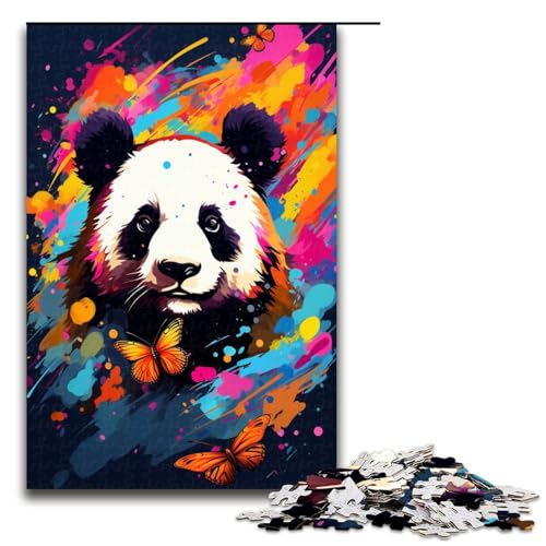 1000 teiliges Puzzle farbenfrohe Pandas Puzzle für Erwachsene Holzpuzzle tolle Geschenke zu Weihnachten 75 x 50 cm von QSYFNBZL