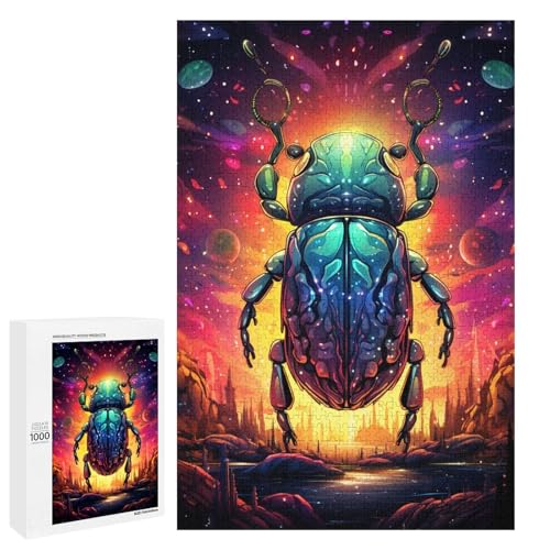 1000 teiliges Puzzle farbenfrohe Psychedelia der Galaxiekäfer Puzzle für Erwachsene Holzpuzzle Lernspiel 75 x 50 cm von QSYFNBZL
