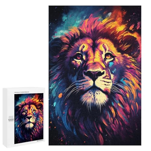 1000 teiliges Puzzle farbenfrohe Psychedelia des Weltraumlöwen Puzzle für Erwachsene Holz Familienspiel 75 x 50 cm 1000 teiliges Puzzle farbenfrohe Psychedelia des Weltraumlöwen Puzzle für Erwachsene Holz Familienspiel 75 x 50 cm von QSYFNBZL