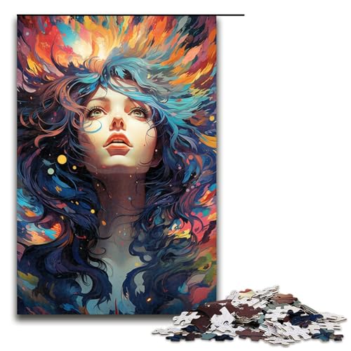 1000 teiliges Puzzle farbenfrohe psychedelische Frau Puzzle für Erwachsene Holzpuzzle Lernspiel 75 x 50 cm 1000 teiliges Puzzle farbenfrohe psychedelische Frau Puzzle für Erwachsene Holzpuzzle Lernspiel 75 x 50 cm von QSYFNBZL