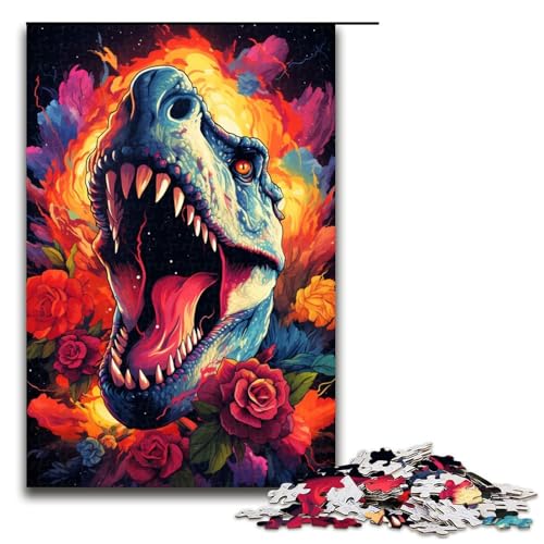 1000 teiliges Puzzle farbenfrohe psychedelische Illustration des bösen Tyrannosaurus Rex Puzzle für Erwachsene Holzpuzzle Lernspiel 75 x 50 cm 1000 teiliges Puzzle farbenfrohe psychedelische Illustration des bösen Tyrannosaurus Rex Puzzle für Erwachsene Holzpuzzle Lernspiel 75 x 50 cm von QSYFNBZL