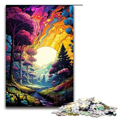 1000 teiliges Puzzle farbenfrohe psychedelische Naturlandschaft für Erwachsene Holzpuzzle Familienspiele 75 x 50 cm 1000 teiliges Puzzle farbenfrohe psychedelische Naturlandschaft für Erwachsene Holzpuzzle Familienspiele 75 x 50 cm von QSYFNBZL