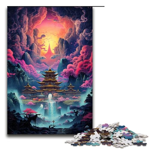 1000 teiliges Puzzle farbenfrohe psychedelische japanische Landschaft Puzzle für Erwachsene Holzpuzzle Lernspiel 75 x 50 cm 1000 teiliges Puzzle farbenfrohe psychedelische japanische Landschaft Puzzle für Erwachsene Holzpuzzle Lernspiel 75 x 50 cm von QSYFNBZL