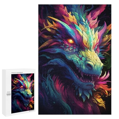 1000 teiliges Puzzle farbenfroher Psychedelischer Fantasy Drache für Erwachsene Holzpuzzle Familienspiele 75 x 50 cm 1000 teiliges Puzzle farbenfroher Psychedelischer Fantasy Drache für Erwachsene Holzpuzzle Familienspiele 75 x 50 cm von QSYFNBZL