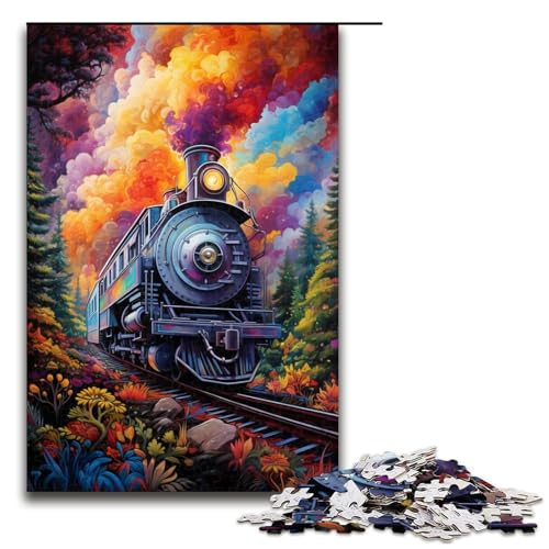 1000 teiliges Puzzle farbenfroher Psychedelischer Waldzug Puzzle für Erwachsene Holzpuzzle Lernspiel 75 x 50 cm 1000 teiliges Puzzle farbenfroher Psychedelischer Waldzug Puzzle für Erwachsene Holzpuzzle Lernspiel 75 x 50 cm von QSYFNBZL