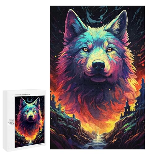 1000 teiliges Puzzle farbenfroher Psychedelischer böser Hund aus der Zukunft Puzzle für Erwachsene Holzpuzzle Lernspiel 75 x 50 cm 1000 teiliges Puzzle farbenfroher Psychedelischer böser Hund aus der Zukunft Puzzle für Erwachsene Holzpuzzle Lernspiel 75 x 50 cm von QSYFNBZL