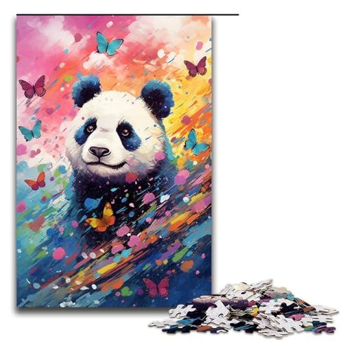 1000 teiliges Puzzle farbenfrohes Panda Puzzle für Erwachsene Holz Familienspiel 75 x 50 cm von QSYFNBZL