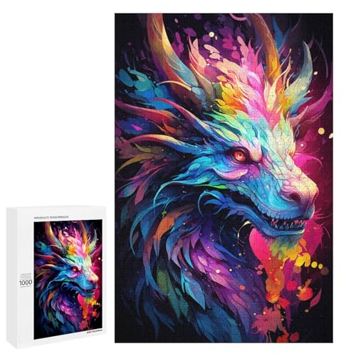 1000 teiliges Puzzle farbenfrohes psychedelisches Drachen Puzzle für Erwachsene Holz Familienspiel 75 x 50 cm 1000 teiliges Puzzle farbenfrohes psychedelisches Drachen Puzzle für Erwachsene Holz Familienspiel 75 x 50 cm von QSYFNBZL