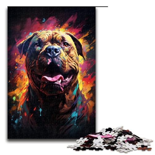 1000 teiliges Puzzle farbenfrohes psychedelisches Geistertier Boxer Puzzle für Erwachsene Holzpuzzle tolle Geschenke für Weihnachten 75 x 50 cm 1000 teiliges Puzzle farbenfrohes psychedelisches Geistertier Boxer Puzzle für Erwachsene Holzpuzzle tolle Geschenke für Weihnachten 75 x 50 cm von QSYFNBZL