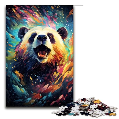 1000 teiliges Puzzle farbenfrohes psychedelisches Gemälde Panda Puzzle für Erwachsene Holzpuzzle tolle Geschenke für Weihnachten 75 x 50 cm 1000 teiliges Puzzle farbenfrohes psychedelisches Gemälde Panda Puzzle für Erwachsene Holzpuzzle tolle Geschenke für Weihnachten 75 x 50 cm von QSYFNBZL