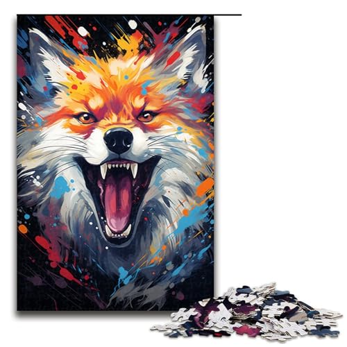 1000 teiliges Puzzle farbenfrohes psychedelisches Gemälde eines Fuchses Tierpuzzle für Erwachsene Holzpuzzle Lernspiel 75 x 50 cm 1000 teiliges Puzzle farbenfrohes psychedelisches Gemälde eines Fuchses Tierpuzzle für Erwachsene Holzpuzzle Lernspiel 75 x 50 cm von QSYFNBZL