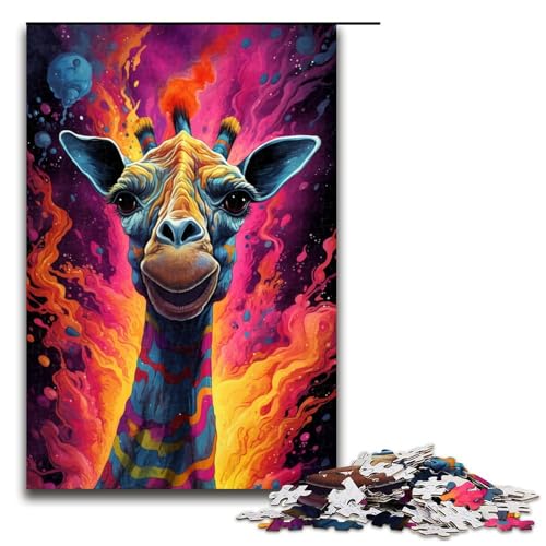 1000 teiliges Puzzle farbenfrohes psychedelisches Giraffen Puzzle für Erwachsene Holzpuzzle Lernspiel 75 x 50 cm 1000 teiliges Puzzle farbenfrohes psychedelisches Giraffen Puzzle für Erwachsene Holzpuzzle Lernspiel 75 x 50 cm von QSYFNBZL
