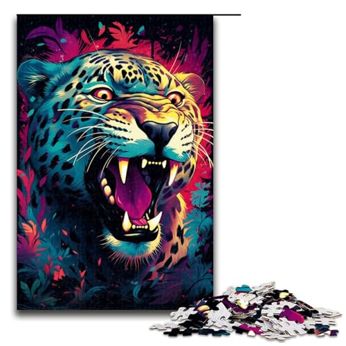 1000 teiliges Puzzle farbenfrohes psychedelisches Leoparden Puzzle Holzpuzzle Lernspiele Heimdekoration 75 x 50 cm 1000 teiliges Puzzle farbenfrohes psychedelisches Leoparden Puzzle Holzpuzzle Lernspiele Heimdekoration 75 x 50 cm von QSYFNBZL