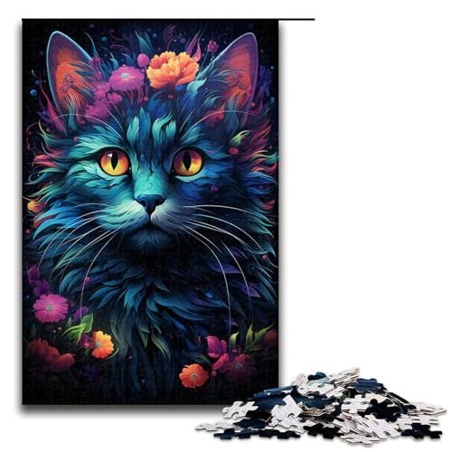 1000 teiliges Puzzle farbenfrohes psychedelisches Nachtkatzen Puzzle für Erwachsene Holzpuzzle Lernspiel 75 x 50 cm 1000 teiliges Puzzle farbenfrohes psychedelisches Nachtkatzen Puzzle für Erwachsene Holzpuzzle Lernspiel 75 x 50 cm von QSYFNBZL