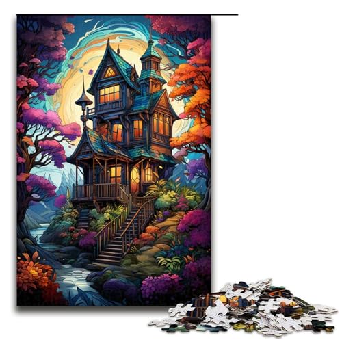 1000 teiliges Puzzle farbenfrohes psychedelisches Natur Fantasie Baumhaus Puzzle für Erwachsene Holzpuzzle Lernspiel 75 x 50 cm 1000 teiliges Puzzle farbenfrohes psychedelisches Natur Fantasie Baumhaus Puzzle für Erwachsene Holzpuzzle Lernspiel 75 x 50 cm von QSYFNBZL