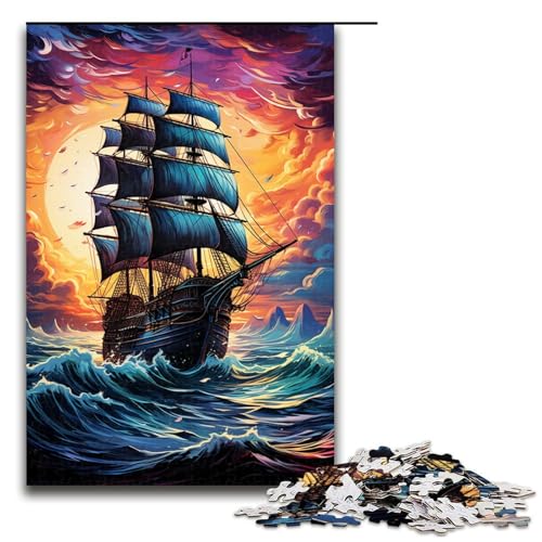 1000 teiliges Puzzle farbenfrohes psychedelisches Piratenschiff Puzzle für Erwachsene Holzpuzzle Lernspiel 75 x 50 cm 1000 teiliges Puzzle farbenfrohes psychedelisches Piratenschiff Puzzle für Erwachsene Holzpuzzle Lernspiel 75 x 50 cm von QSYFNBZL