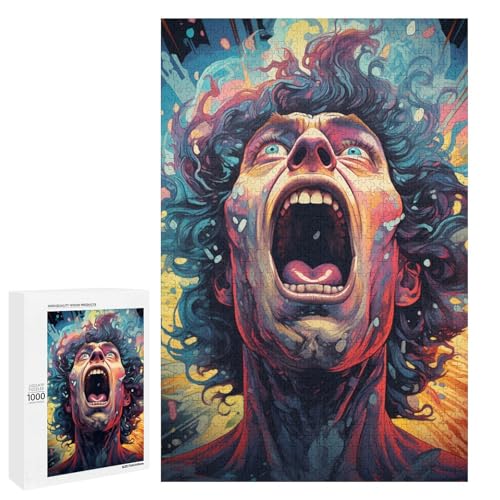 1000 teiliges Puzzle farbenfrohes psychedelisches Puzzle für Erwachsene Holzpuzzle Lernspiel 75 x 50 cm von QSYFNBZL