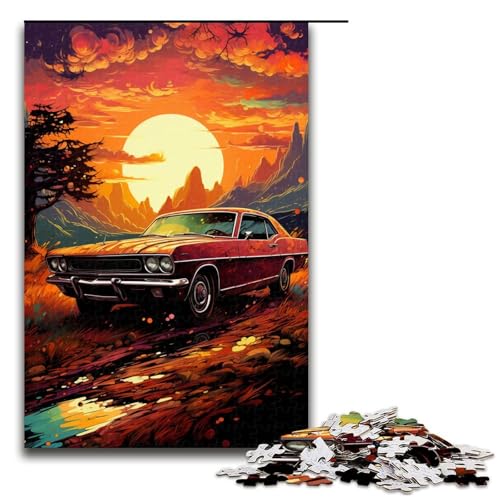 1000 teiliges Puzzle farbenfrohes psychedelisches Retro Auto bei Sonnenuntergang Holzpuzzle Lernspiele Heimdekoration 75 x 50 cm 1000 teiliges Puzzle farbenfrohes psychedelisches Retro Auto bei Sonnenuntergang Holzpuzzle Lernspiele Heimdekoration 75 x 50 cm von QSYFNBZL