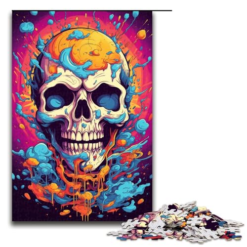 1000 teiliges Puzzle farbenfrohes psychedelisches Totenkopf Puzzle Holzpuzzle Lernspiele Heimdekoration 75 x 50 cm 1000 teiliges Puzzle farbenfrohes psychedelisches Totenkopf Puzzle Holzpuzzle Lernspiele Heimdekoration 75 x 50 cm von QSYFNBZL