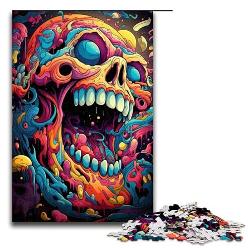 1000 teiliges Puzzle farbenfrohes psychedelisches Totenkopf Puzzle Holzpuzzle Lernspiele Heimdekoration 75 x 50 cm 1000 teiliges Puzzle farbenfrohes psychedelisches Totenkopf Puzzle Holzpuzzle Lernspiele Heimdekoration 75 x 50 cm von QSYFNBZL