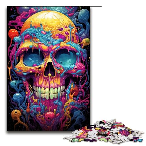 1000 teiliges Puzzle farbenfrohes psychedelisches Totenkopf Puzzle für Erwachsene Holzpuzzle Lernspiel 75 x 50 cm 1000 teiliges Puzzle farbenfrohes psychedelisches Totenkopf Puzzle für Erwachsene Holzpuzzle Lernspiel 75 x 50 cm von QSYFNBZL