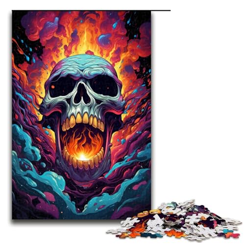 1000 teiliges Puzzle farbenfrohes psychedelisches Totenkopf Puzzle für Erwachsene Holzpuzzle Lernspiel 75 x 50 cm 1000 teiliges Puzzle farbenfrohes psychedelisches Totenkopf Puzzle für Erwachsene Holzpuzzle Lernspiel 75 x 50 cm von QSYFNBZL