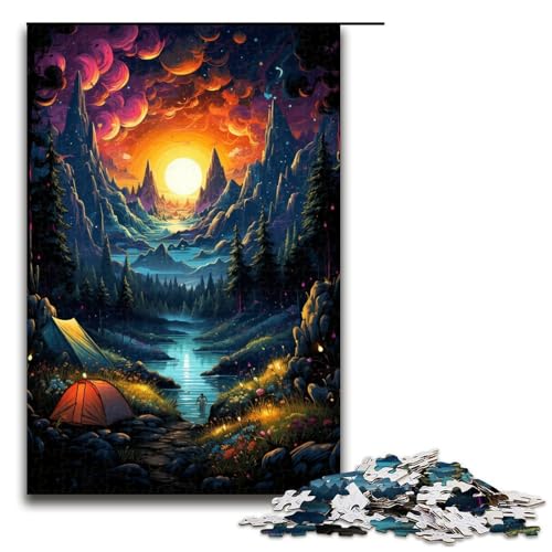 1000 teiliges Puzzle farbenfrohes psychedelisches Wald Camping Puzzle für Erwachsene Holzpuzzle tolle Geschenke zu Weihnachten 75 x 50 cm 1000 teiliges Puzzle farbenfrohes psychedelisches Wald Camping Puzzle für Erwachsene Holzpuzzle tolle Geschenke zu Weihnachten 75 x 50 cm von QSYFNBZL