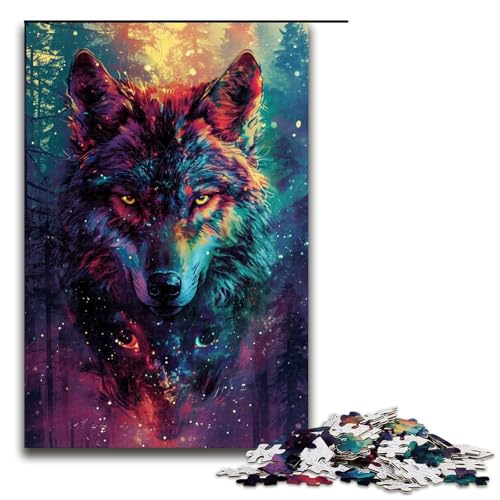 1000 teiliges Puzzle farbenfrohes psychedelisches Wolfspuzzle Holzpuzzle Lernspiele Heimdekoration 75 x 50 cm 1000 teiliges Puzzle farbenfrohes psychedelisches Wolfspuzzle Holzpuzzle Lernspiele Heimdekoration 75 x 50 cm von QSYFNBZL