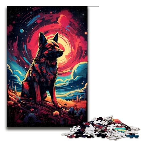 1000 teiliges Puzzle für Erwachsene Anime Wolf im Mondlicht Puzzle für Kinder Holzpuzzle Lernspiel für Erwachsene 75 x 50 cm von QSYFNBZL