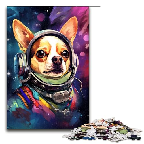 1000 teiliges Puzzle für Erwachsene Astronaut Chihuahua Baby Puzzle für Lernspiele Herausforderung Spielzeug Kunstwerk Geschenk 75 x 50 cm von QSYFNBZL