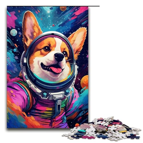 1000 teiliges Puzzle für Erwachsene Astronaut Corgi Baby Lernpuzzle Lernspiel für Geburtstag Weihnachten 75 x 50 cm von QSYFNBZL